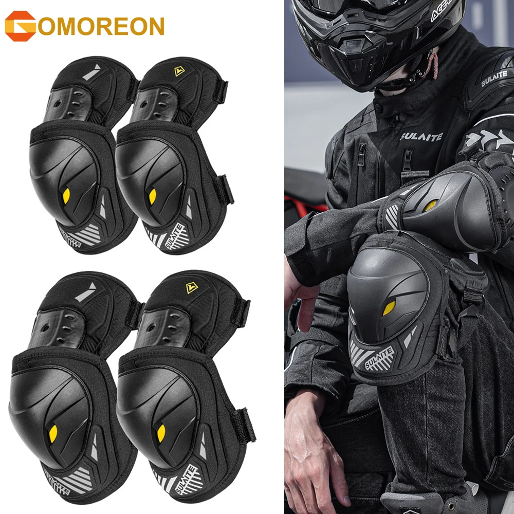 Mountain Biking Knee And Elbow Pads - GOMOREON 1 çift motosiklet elektrikli bisiklet