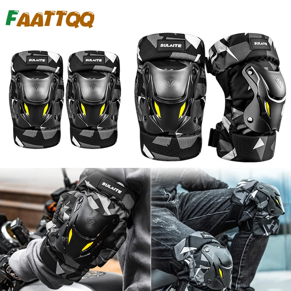 Mountain Biking Knee And Elbow Pads - FAATTQQ 1 Çift Motosiklet Elektrikli Bisiklet